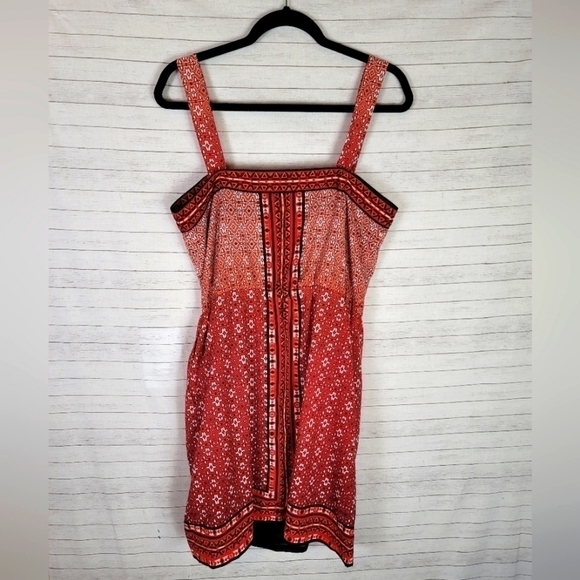 WHBM GEOMTRIC PRINT SATIN CHEMISE DRESS, SZ MEDIUM - Picture 9 of 15